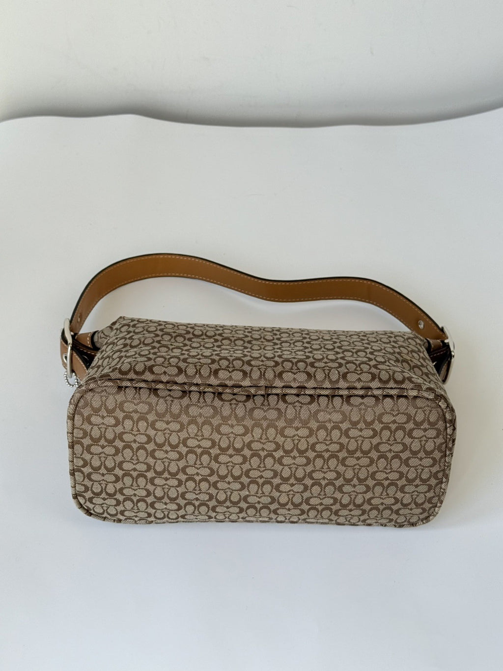 Vintage Coach East West Bag Tan & Beige  Coach Signature Handbag 00s Y2K
