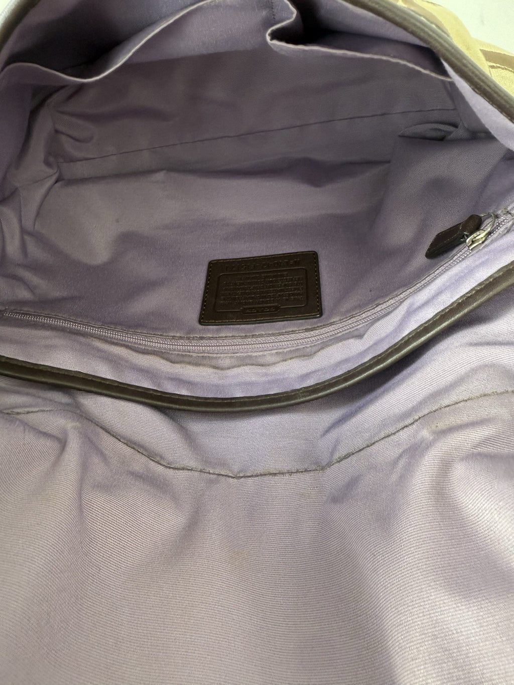 Vintage Coach Shoulder Bag Brown & Beige TurnLock Signature Crossbody Bag Y2K