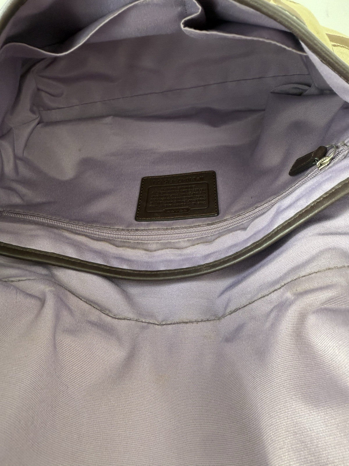 Vintage Coach Shoulder Bag Brown & Beige TurnLock Signature Crossbody Bag Y2K