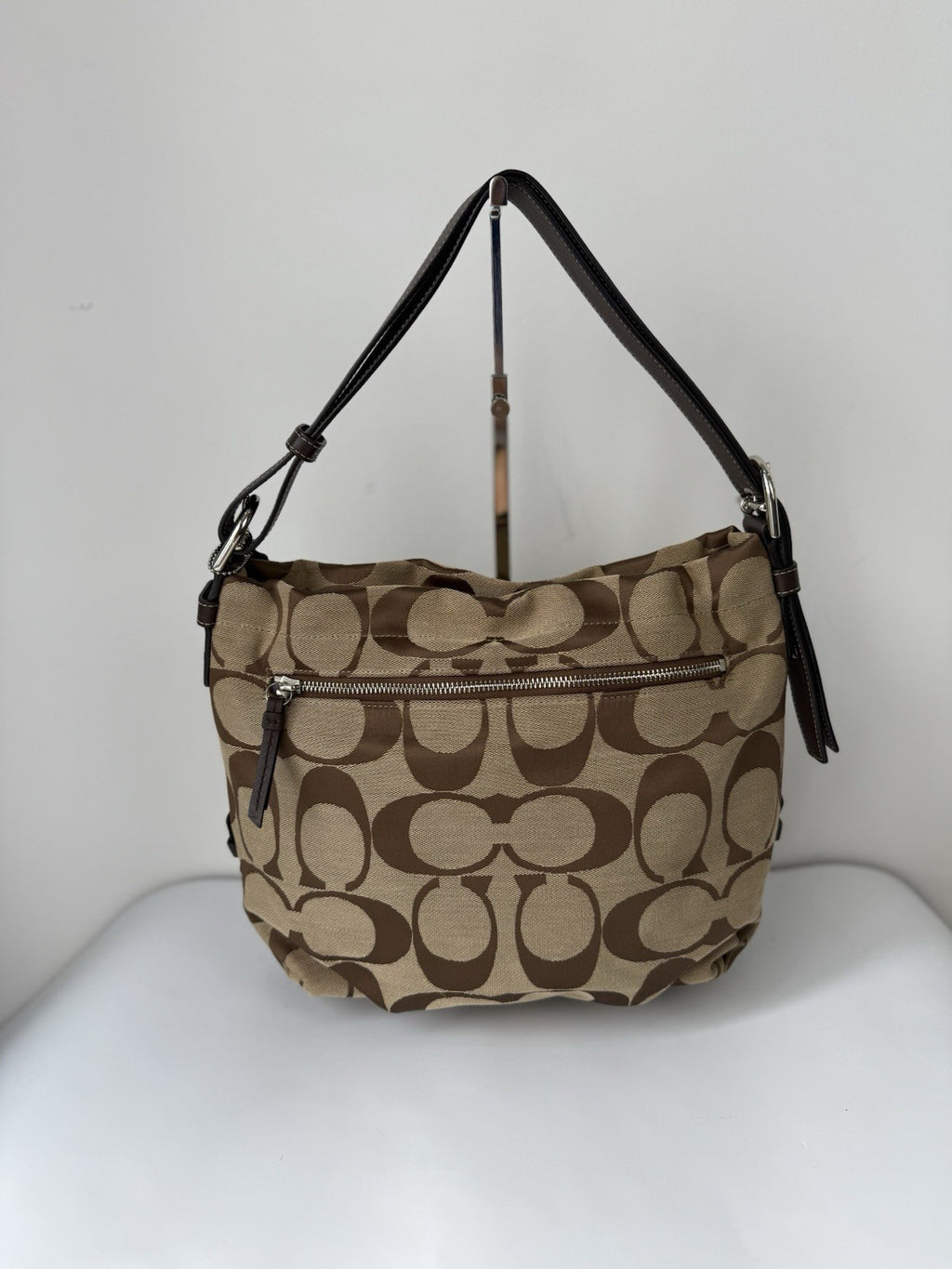 Vintage Coach Bag Brown & Beige Signature Crossbody Bag 00s Y2K Shoulder Bag
