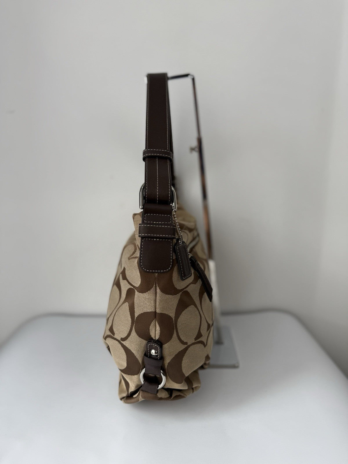 Vintage Coach Bag Brown & Beige Signature Crossbody Bag 00s Y2K Shoulder Bag