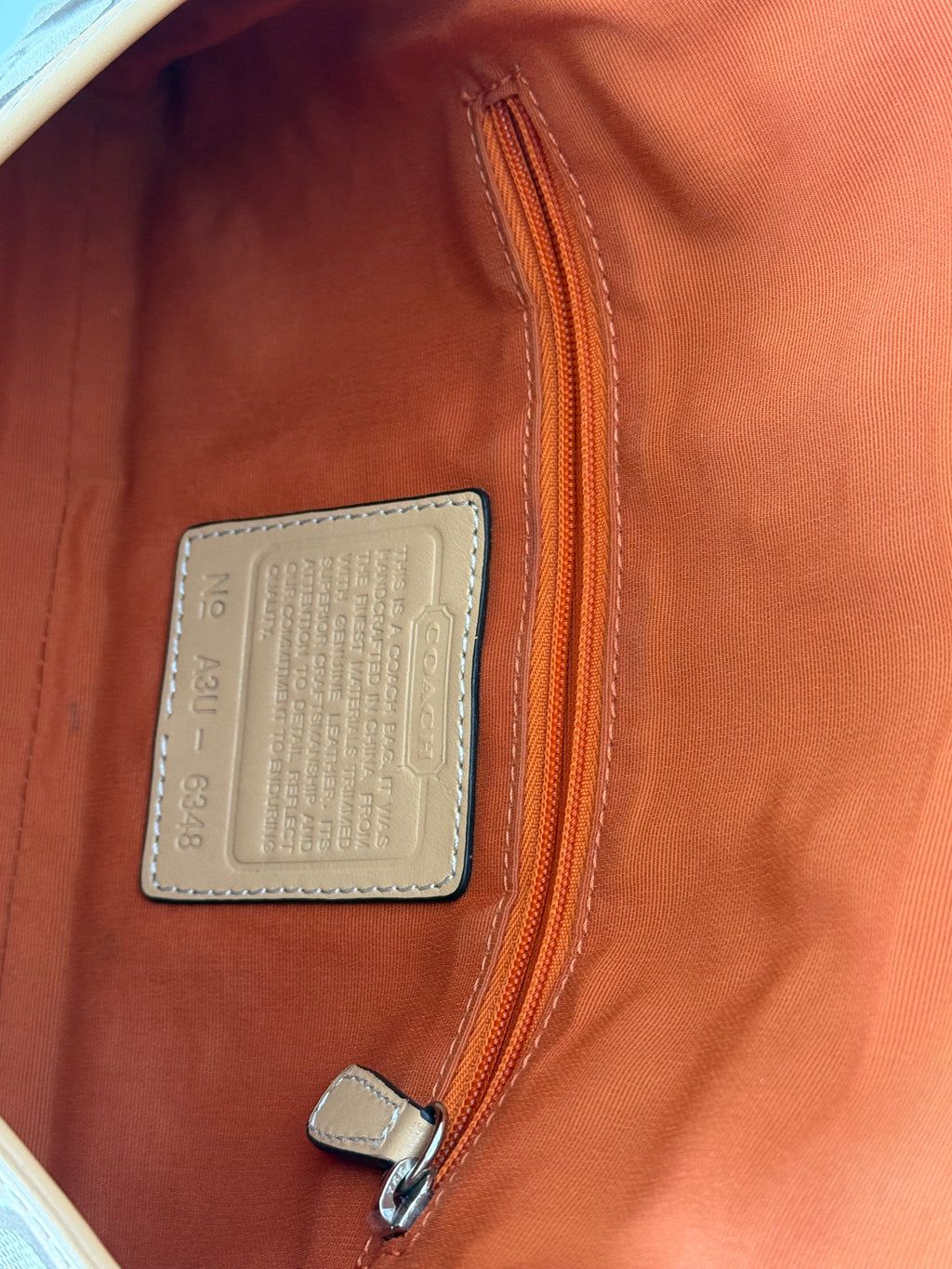 Vintage Coach Demi Clip Bag Brown Tan Signature Canvas Shoulder Bag Y2K