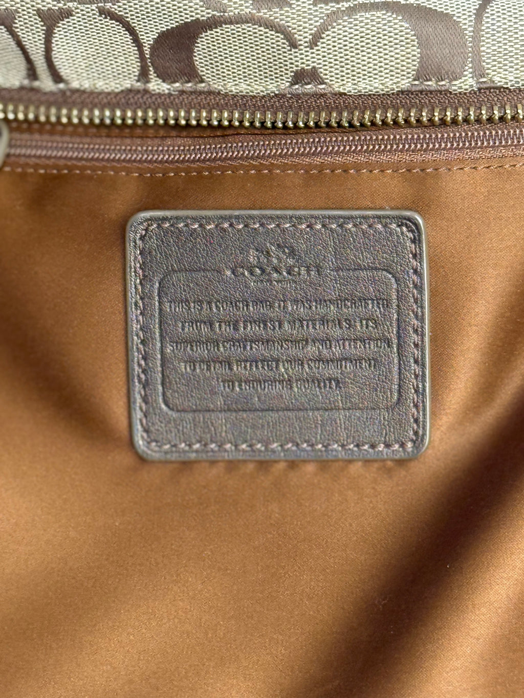 Vintage Coach Signature Taylor Tote Bag Camel Brown Coach Canvas Shoulder Bag Y2K