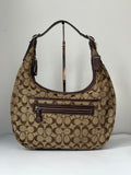 Vintage Coach Soho Hobo Bag Brown & Beige Signature Coach Canvas Shoulder Bag 00s Y2K