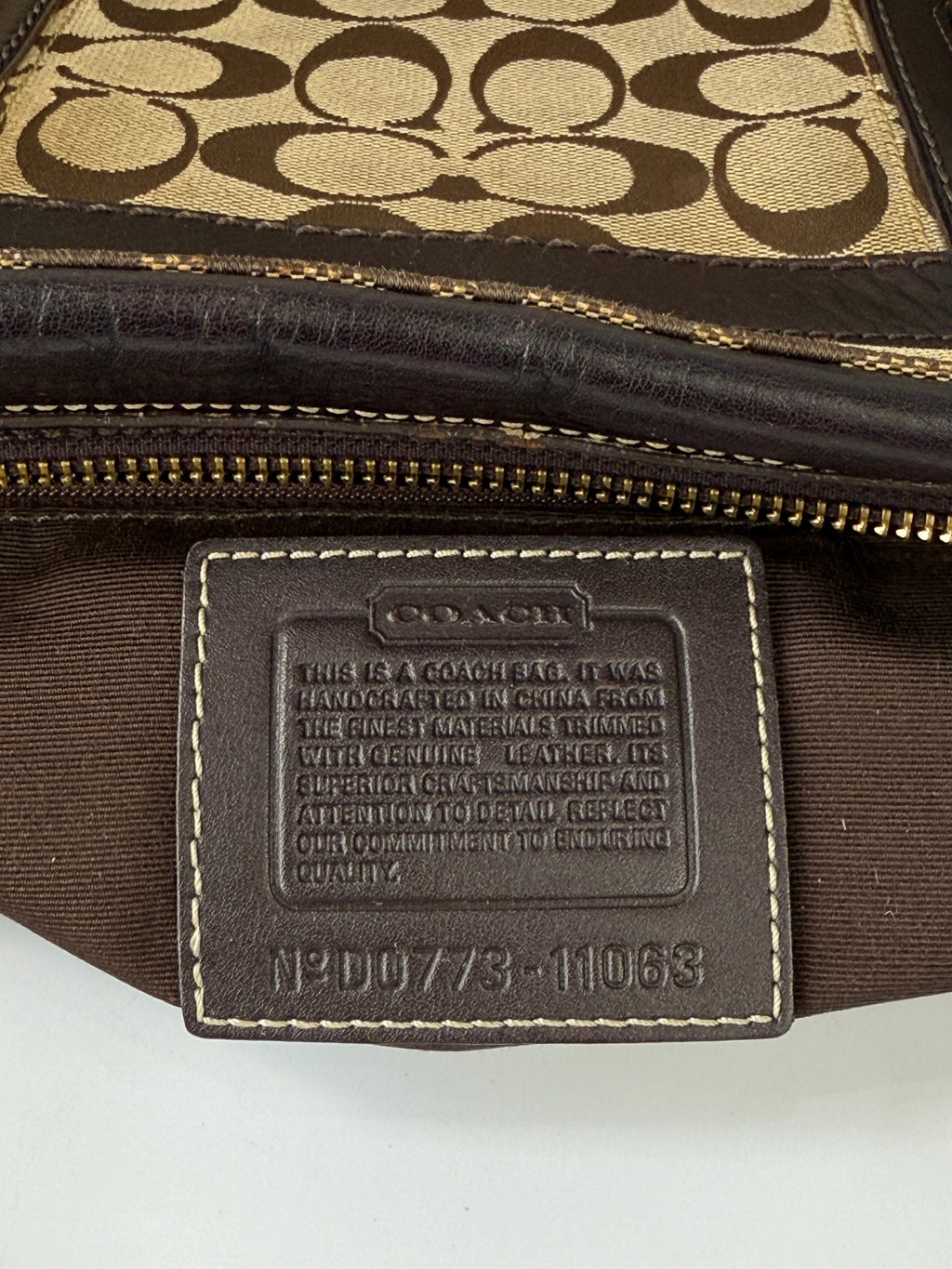 Vintage Coach Hampton Tote Bag Brown & Beige Signature Shoulder Bag 00s Y2K Handbag