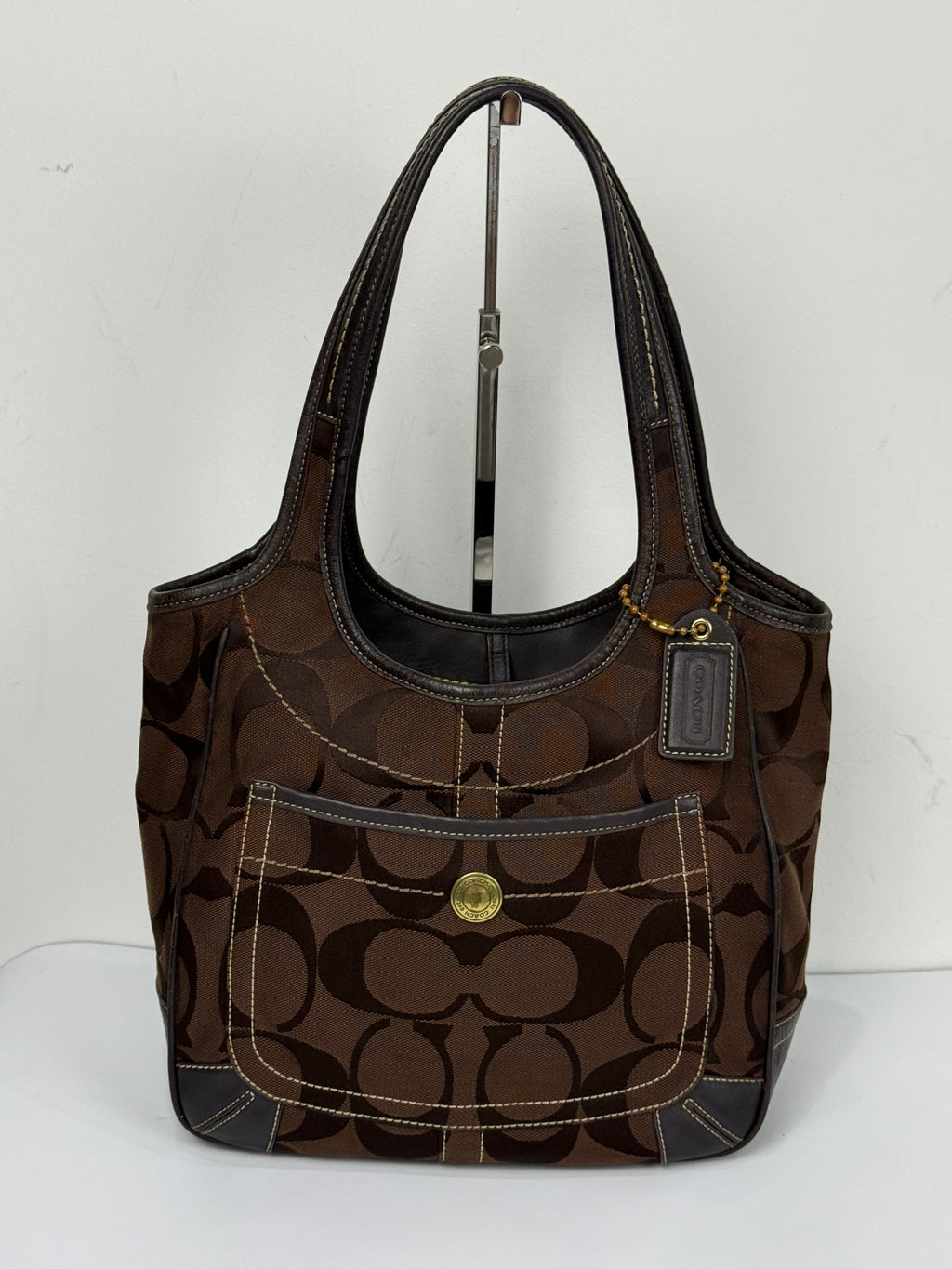 Vintage Coach Ergo Shoulder Bag Coach Dark Brown Signature Handbag 00s Y2K