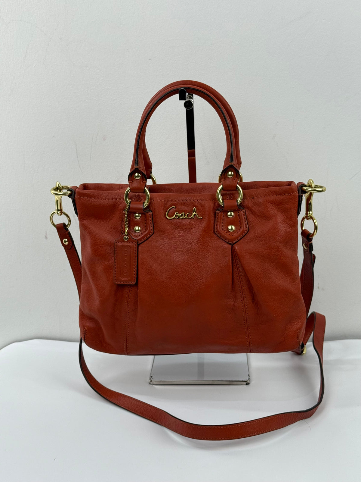 Vintage Coach Ashley Mini Tote Bag with Straps Red Coach Mini Handbag 00s Y2K