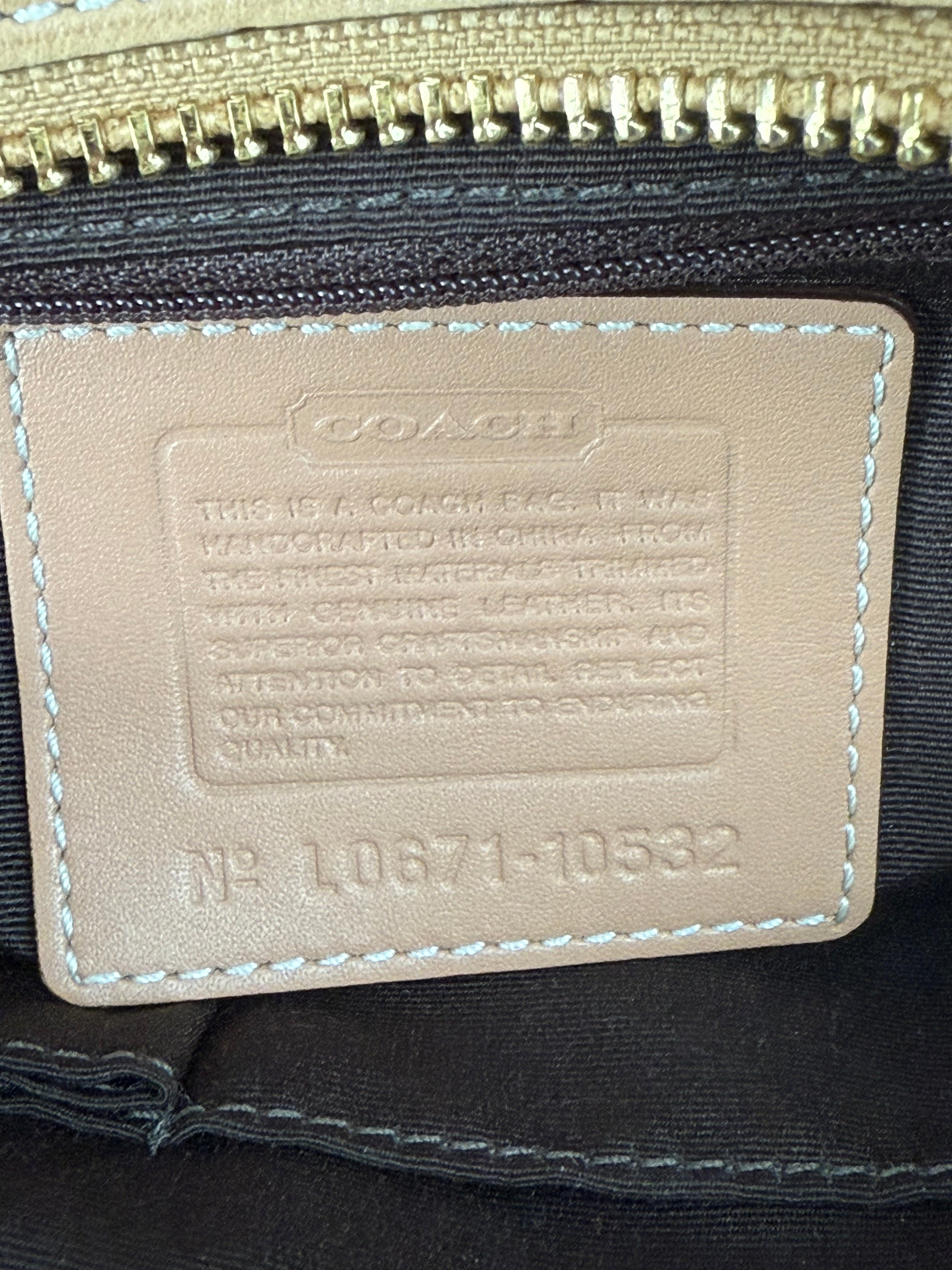 Vintage Coach Mini Boston Bag Coach Signature Brown/Beige Y2K HandBag