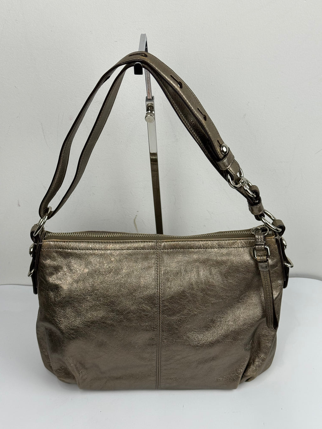 Vintage Coach Mia Metallic Bag Leather Convertible Shoulder Bag 00s Y2K