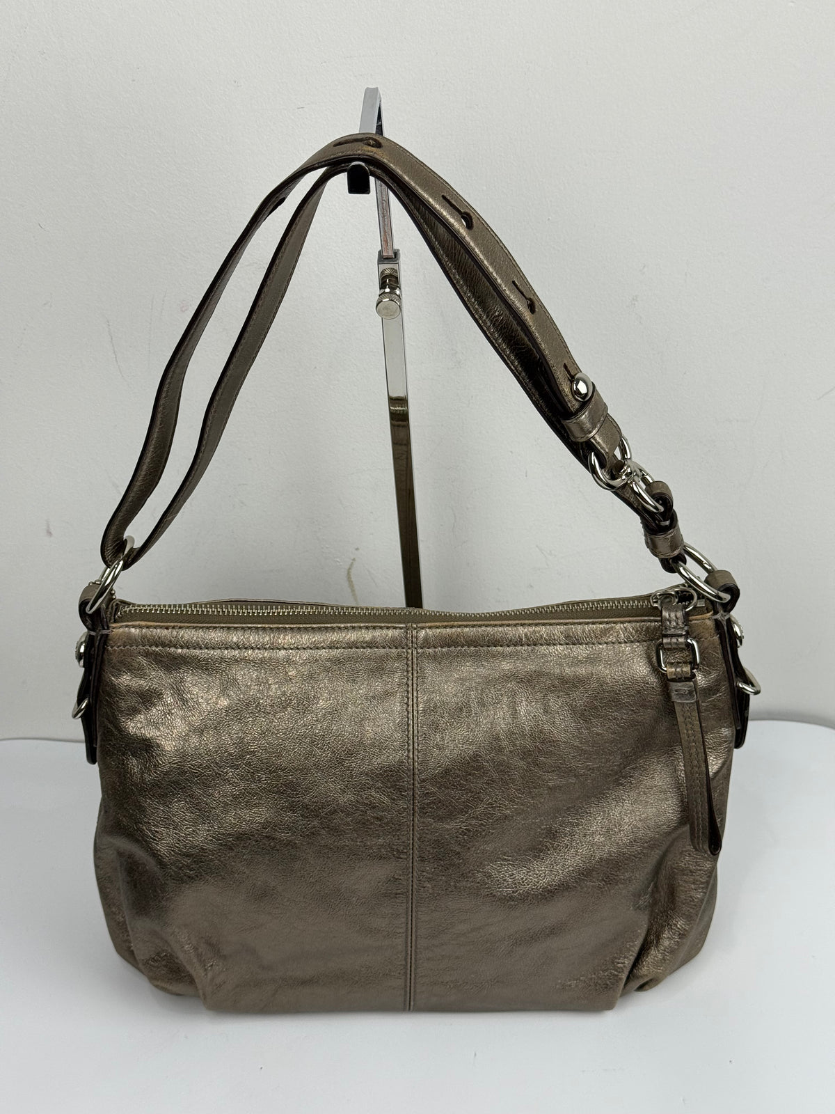 Vintage Coach Mia Metallic Bag Leather Convertible Shoulder Bag 00s Y2K