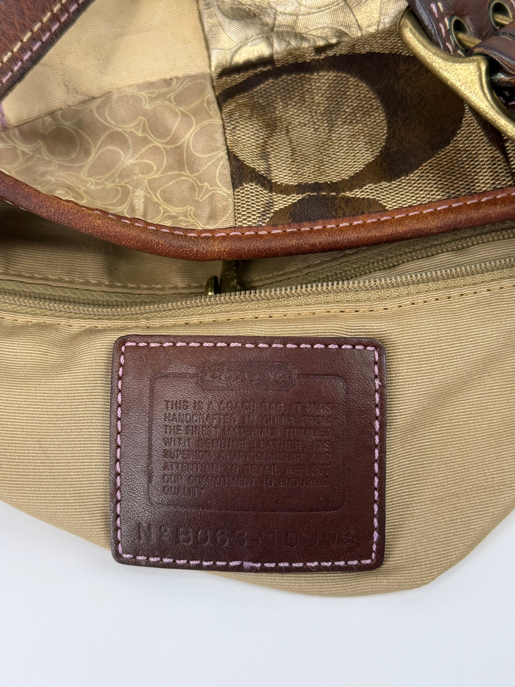 Vintage Coach Patchwork Tote Bag Coach Signature Shoulder Bag 00s Y2K