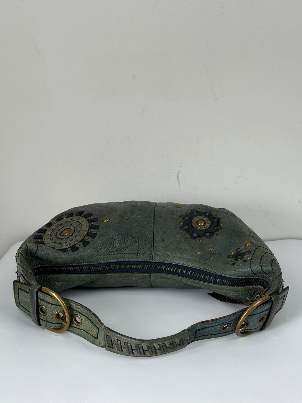 Vintage Coach Mia Studded Hobo Bag Coach Blue Leather Y2K HandBag
