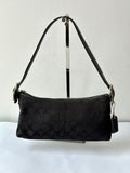 Vintage Coach Baguette East West Bag Black Signature Canvas Shoulder Bag Y2K