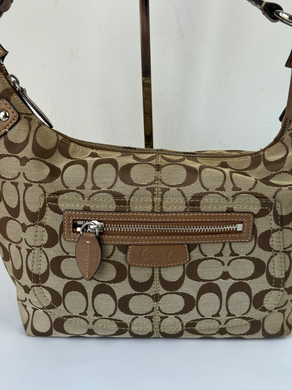 Vintage Coach Penelope Soho Hobo Bag Brown Signature Shoulder Bag 00s Y2K