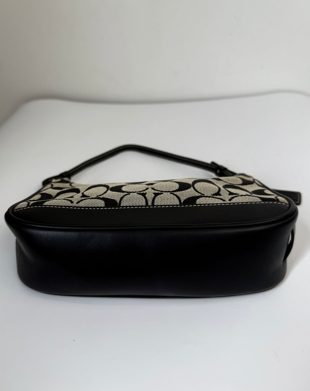Vintage Coach Signature Demi Bag Coach Grey Black Canvas Small Handbag 00s Y2K
