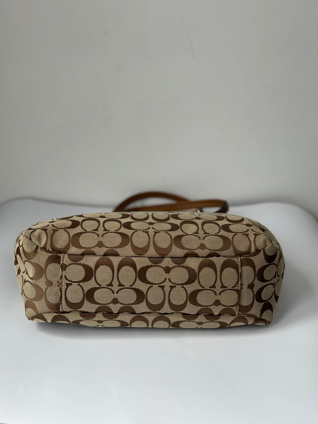 Vintage Coach Gallery Signature Tote Bag Brown & Beige Canvas Shoulder Bag 00s Y2K