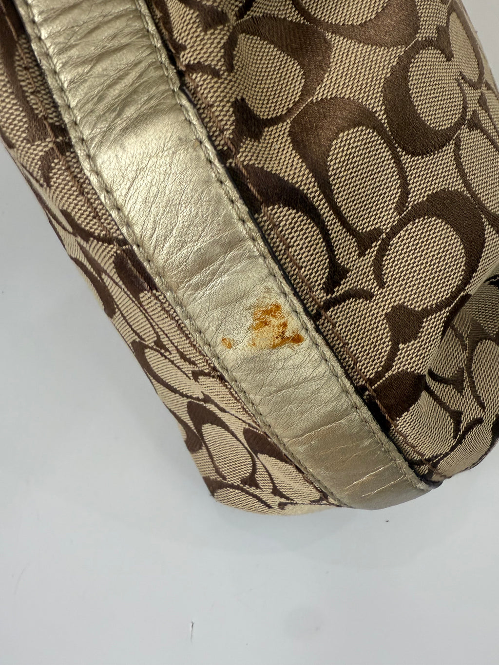 Vintage Coach Signature Hobo Shoulder Bag Brown & Beige Canvas Handbag 00s Y2K