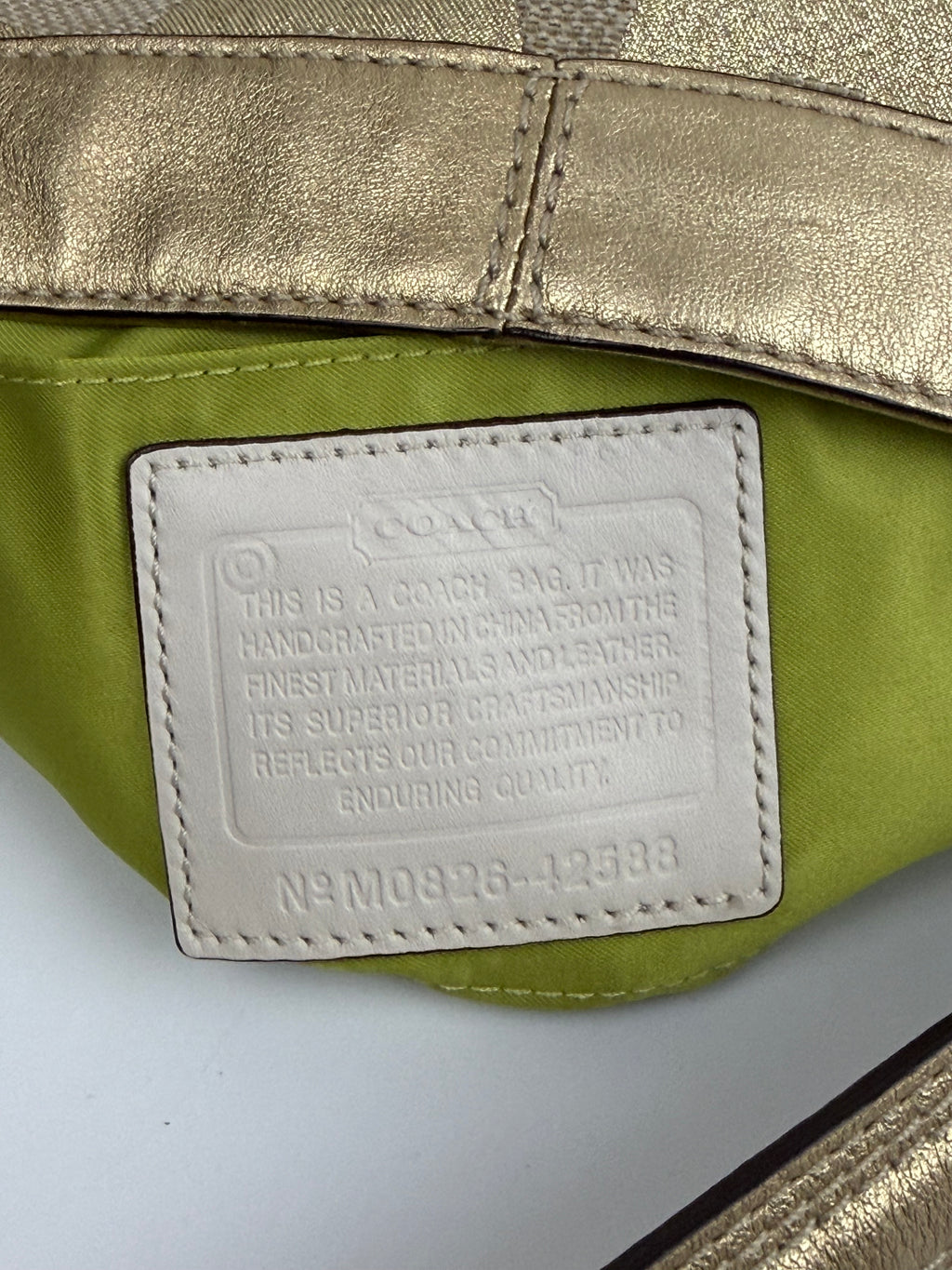 Vintage Coach Mini Zoe Bag Gold Signature Shoulder Bag 00s Y2K