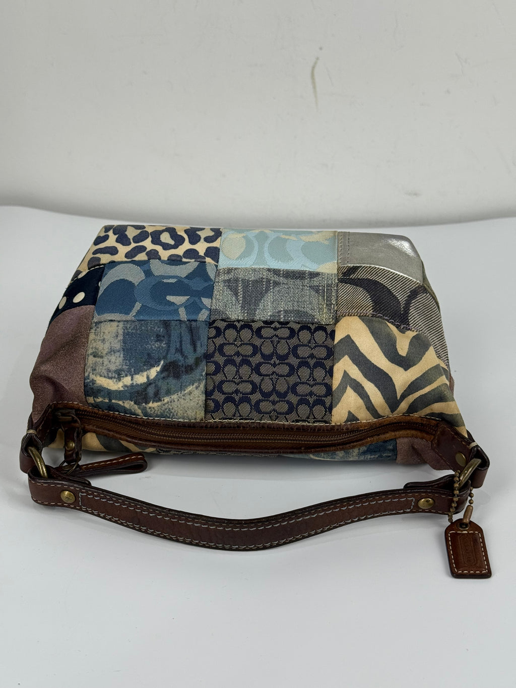 Vintage Coach Blue Denim Patchwork HandBag Coach Y2K Leather Bag