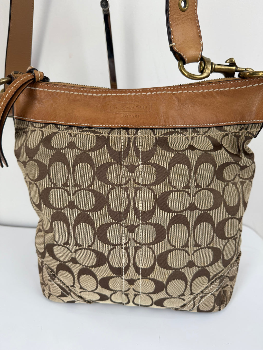 Vintage Coach Bleecker Brown/Tan Bucket Bag Coach Signature Y2K Shoulder Bag