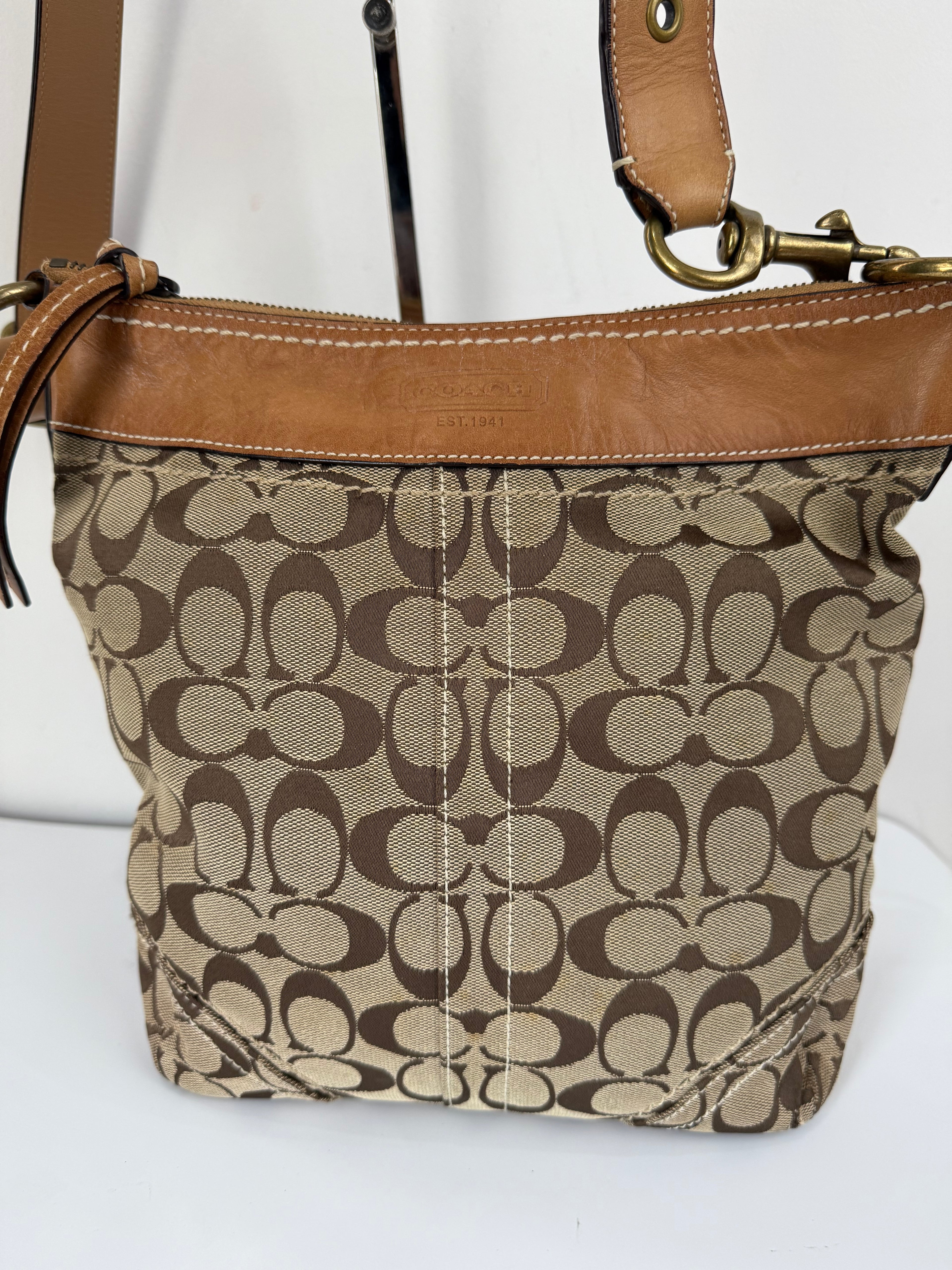 Vintage Coach Bleecker Brown/Tan Bucket Bag Coach Signature Y2K Shoulder Bag
