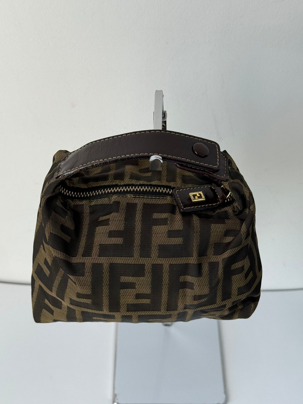 Vintage Fendi Zucca Mini Baguette Bag Brown and Black Canvas Fendi Handbag 00s Y2K