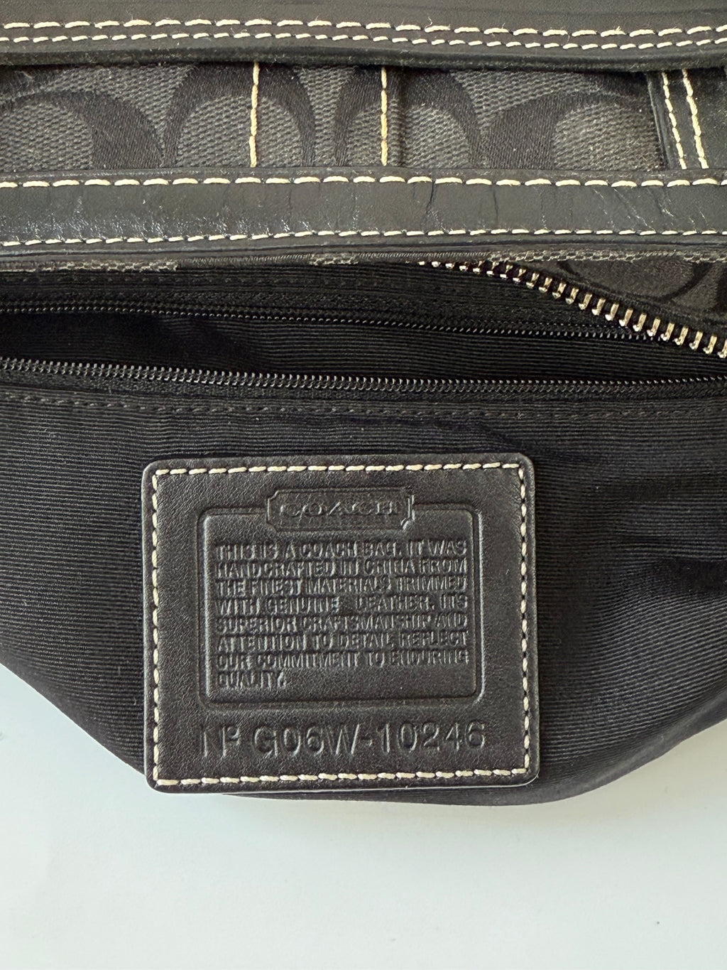 Vintage Coach Hampton Signature Tote Bag Black Coach Canvas HandBag 00s Y2K