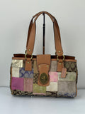 Vintage Coach Multicolour Patchwork Tote Bag Coach TurnLock Handbag 00s Y2K