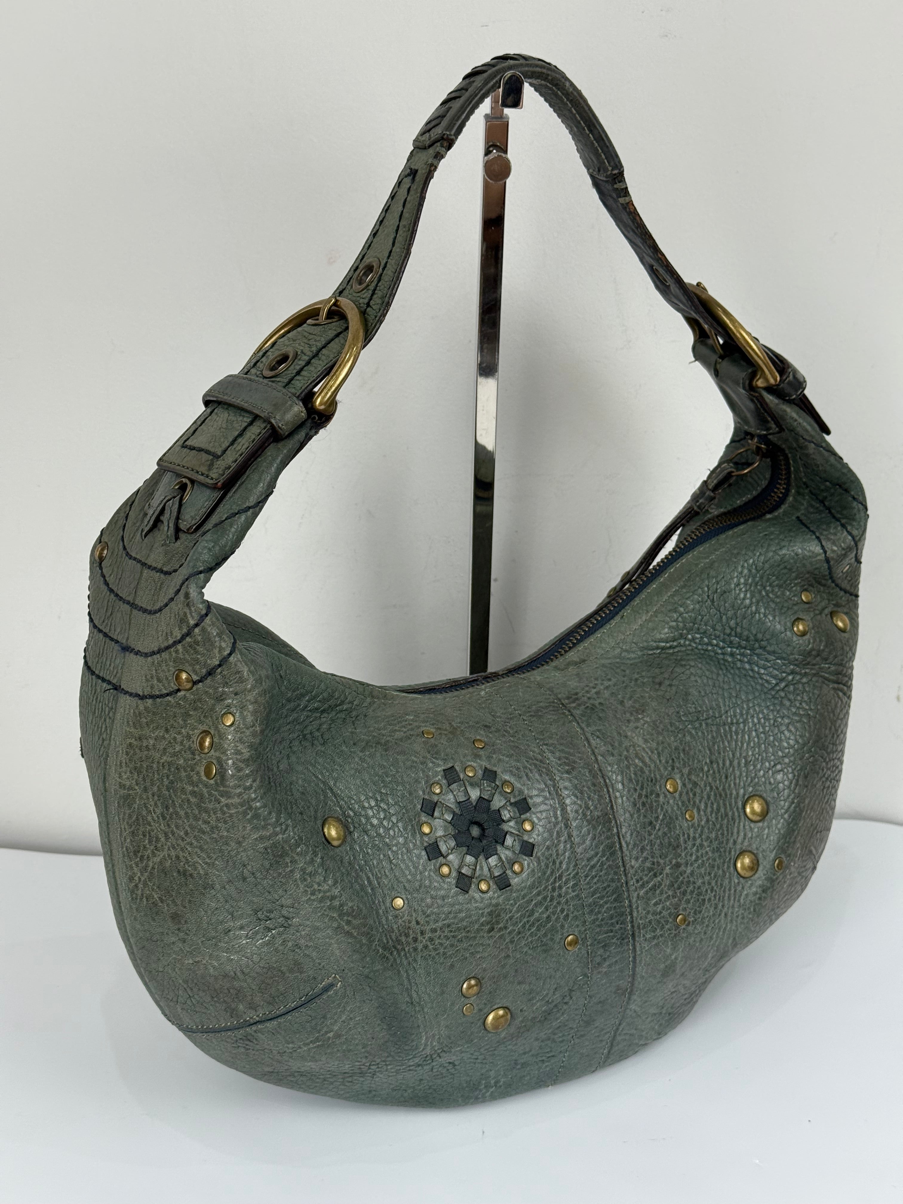 Vintage Coach Mia Studded Hobo Bag Coach Blue Leather Y2K HandBag