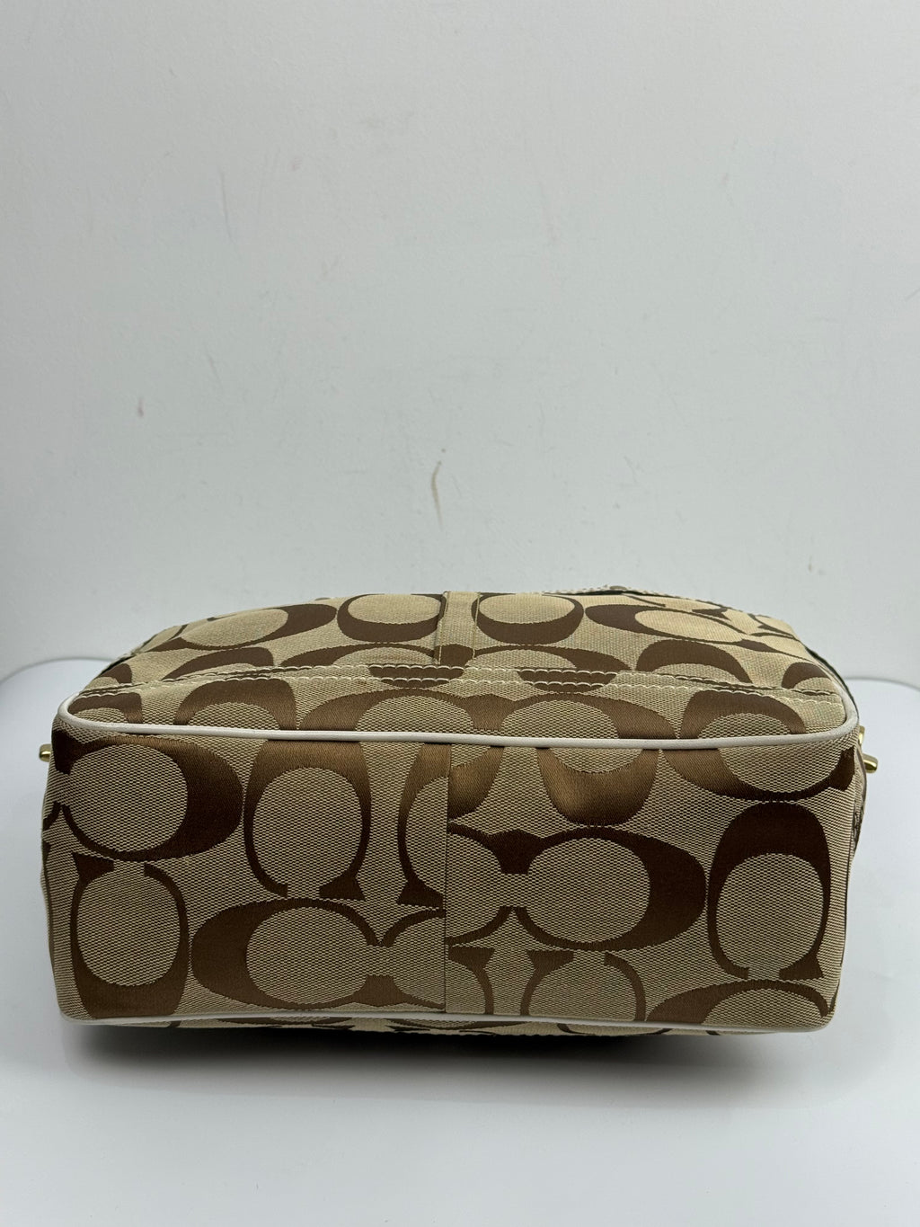Vintage Coach Signature Tote Bag Coach Brown & Beige Handbag 00s Y2K