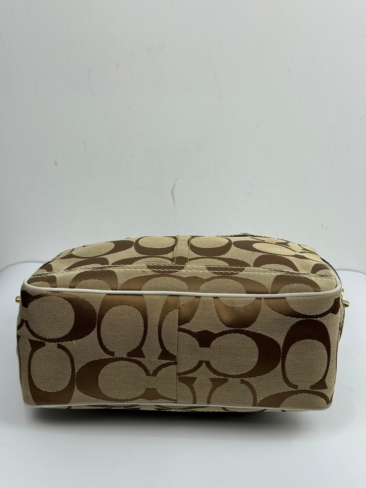 Vintage Coach Signature Tote Bag Coach Brown & Beige Handbag 00s Y2K