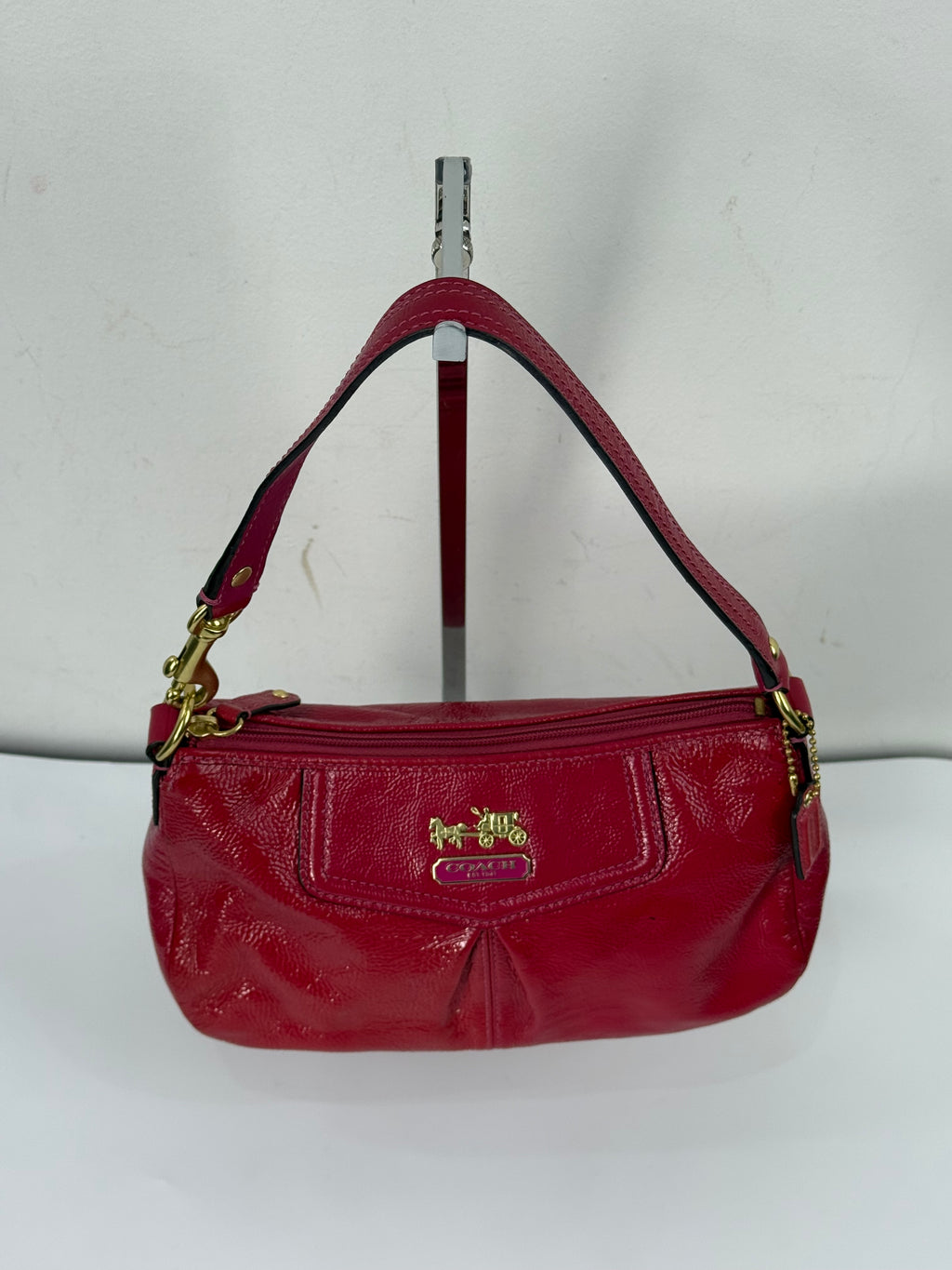 Vintage Coach Madison HandBag Pink/Red Patent Leather Coach Bag 00s Y2K