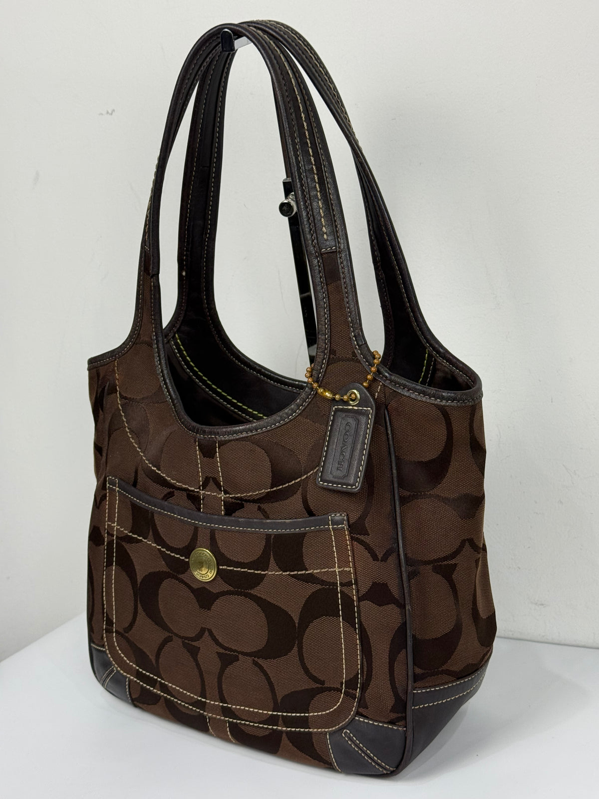Vintage Coach Ergo Shoulder Bag Coach Dark Brown Signature Handbag 00s Y2K