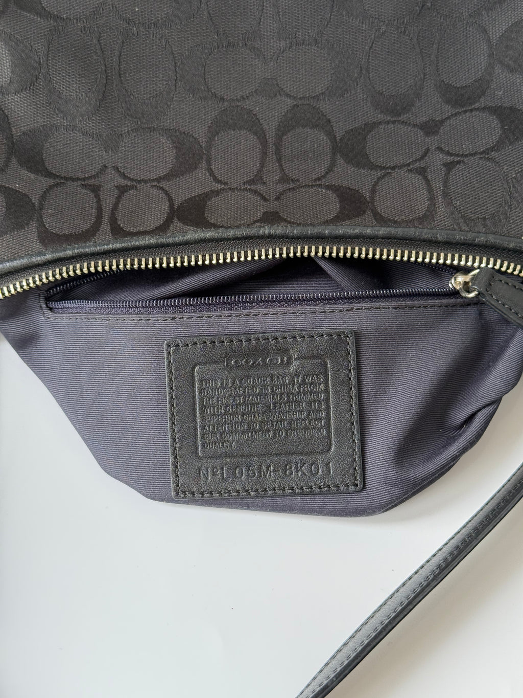 Vintage Coach Baguette East West Bag Black Signature Canvas Shoulder Bag Y2K
