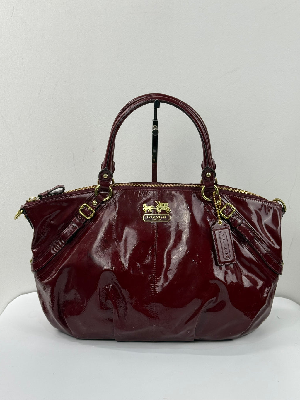Vintage Coach Madison Red Patent Leather Bag Coach Leather Handbag 00s Y2K