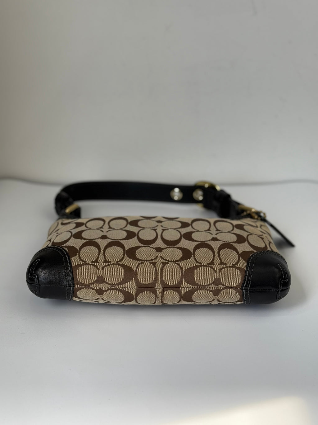Vintage Coach Bleecker Hobo Signature Bag Brown & Beige Canvas Shoulder Bag 00s Y2K