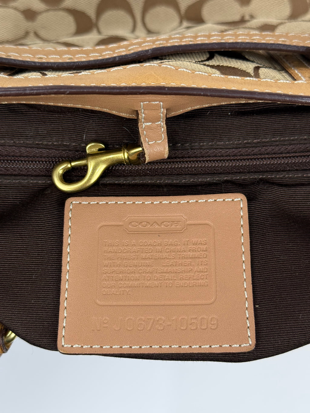 Vintage Coach Hampton Signature Tote Bag Brown and Tan Coach Canvas HandBag 00s Y2K