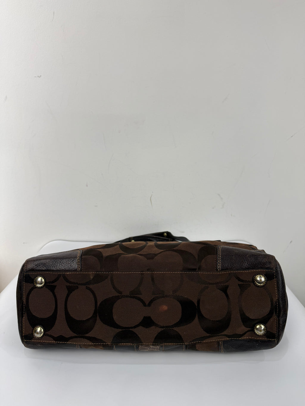 Vintage Coach Brown Hampton Satchel Bag Chestnut Leather Turnlock Tote HandBag 00s Y2K
