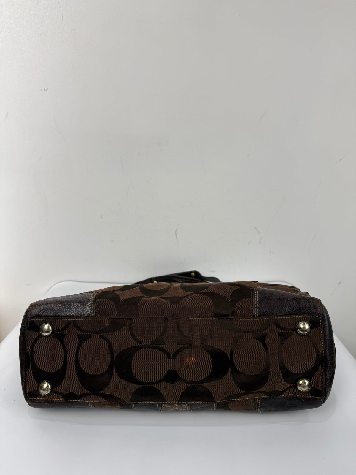 Vintage Coach Brown Hampton Satchel Bag Chestnut Leather Turnlock Tote HandBag 00s Y2K