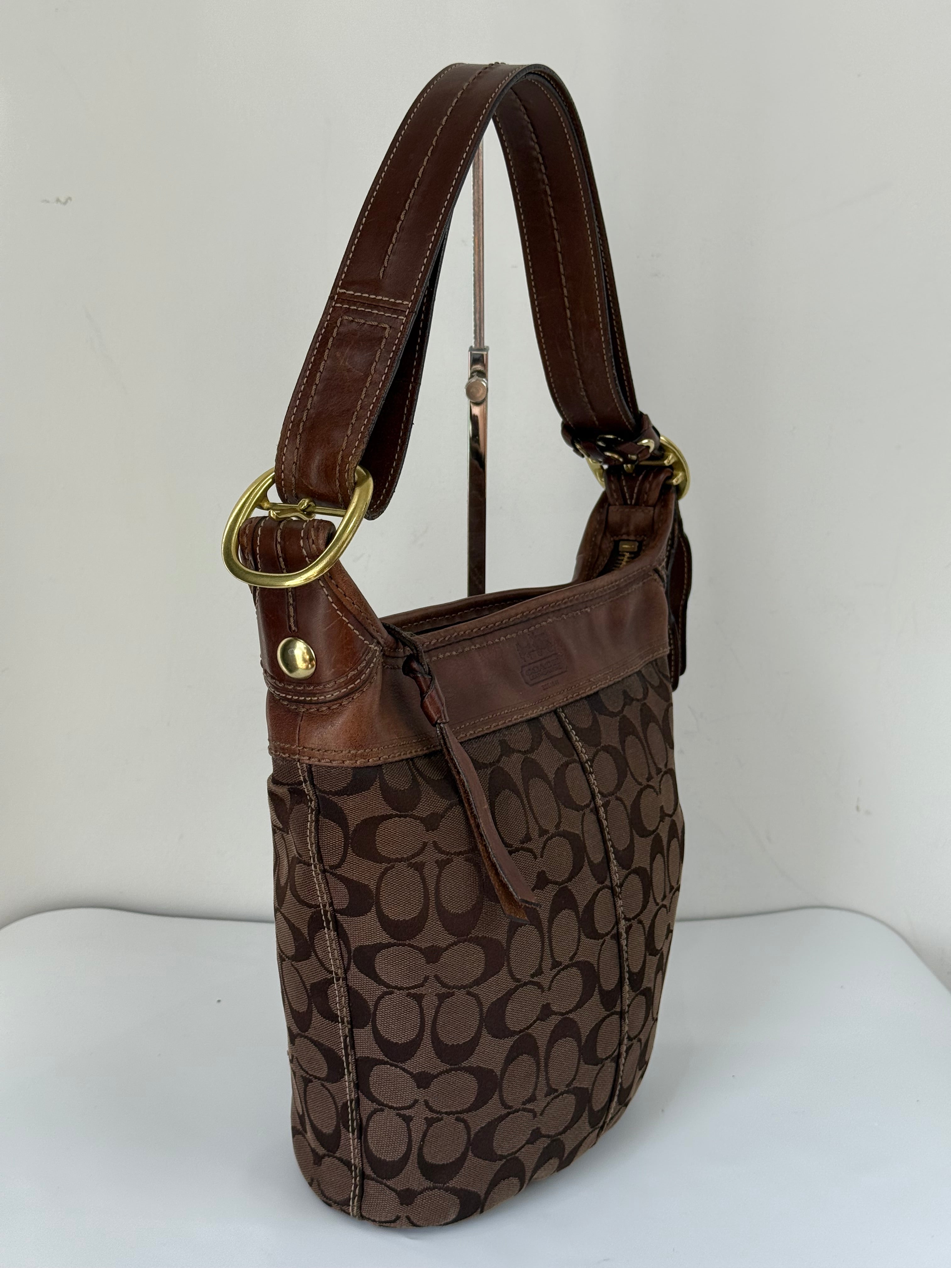 Vintage Coach Bleecker Brown Bucket Bag Coach Signature Y2K Shoulder Bag
