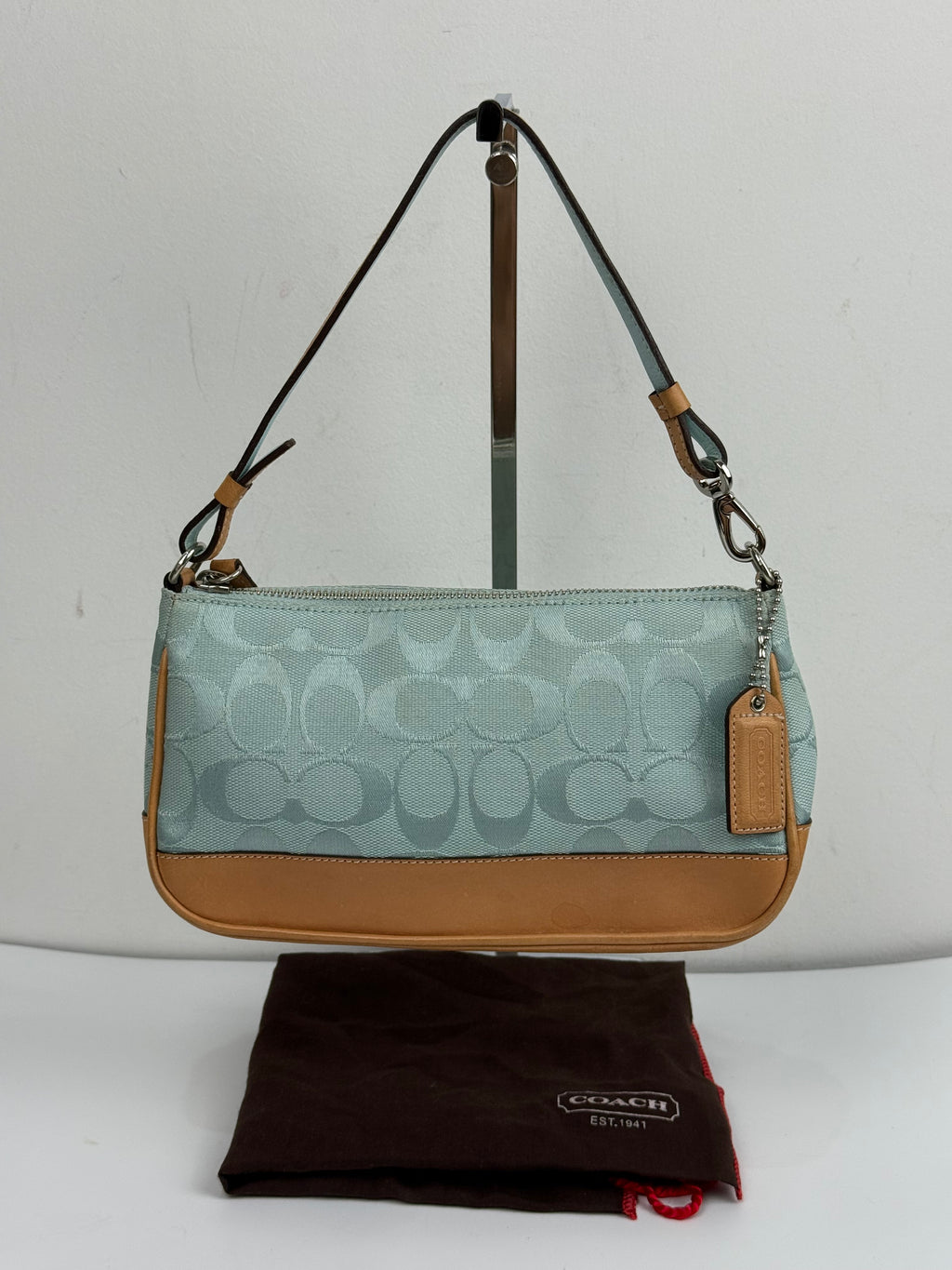 Vintage Coach Demi Bag Signature Blue Small Handbag 00s Y2K