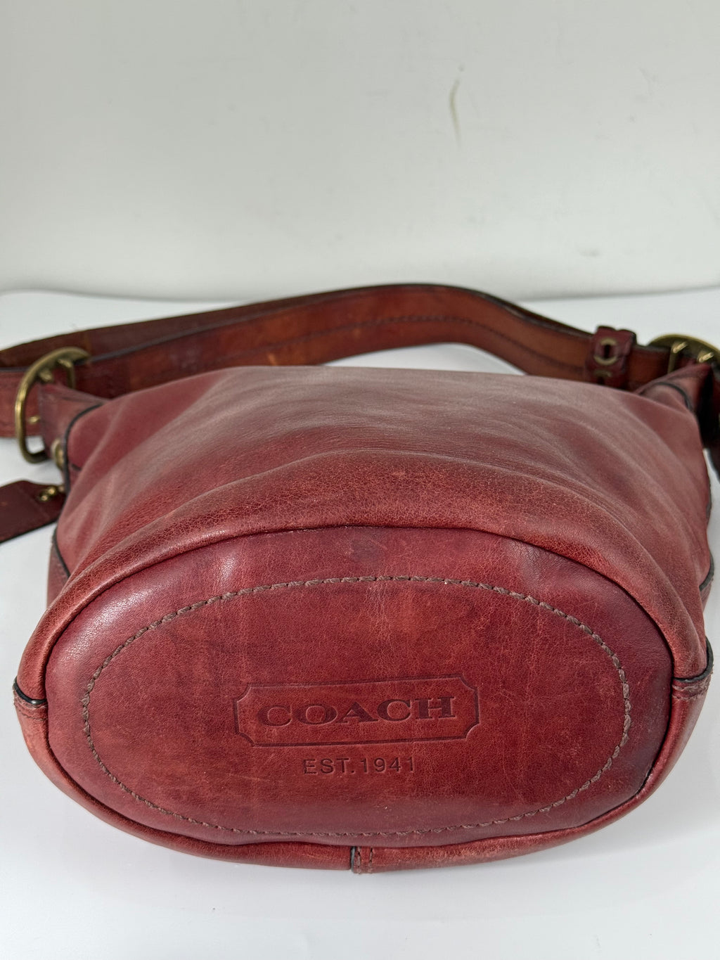 Vintage Coach Bleecker Burgundy Bucket Bag Coach Leather Y2K Shoulder Bag