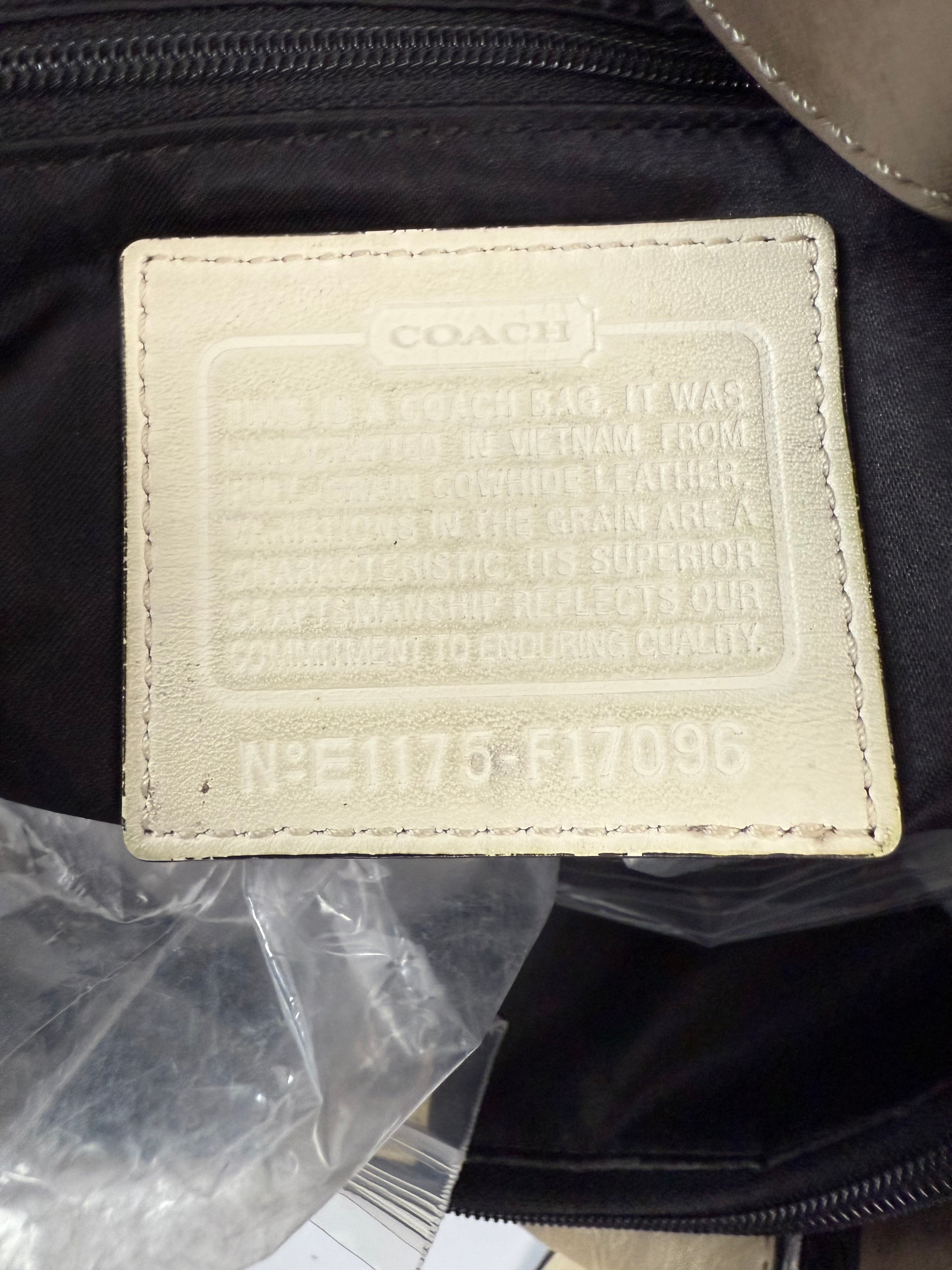 Vintage Coach Ashley Leather Bag Grey and Cream Leather Coach Shoulder Bag 00s Y2K