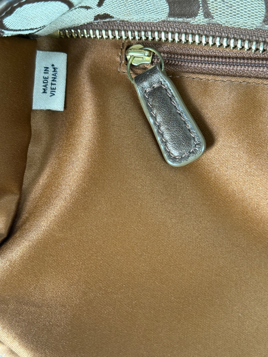 Vintage Coach Signature Taylor Tote Bag Camel Brown Coach Canvas Shoulder Bag Y2K