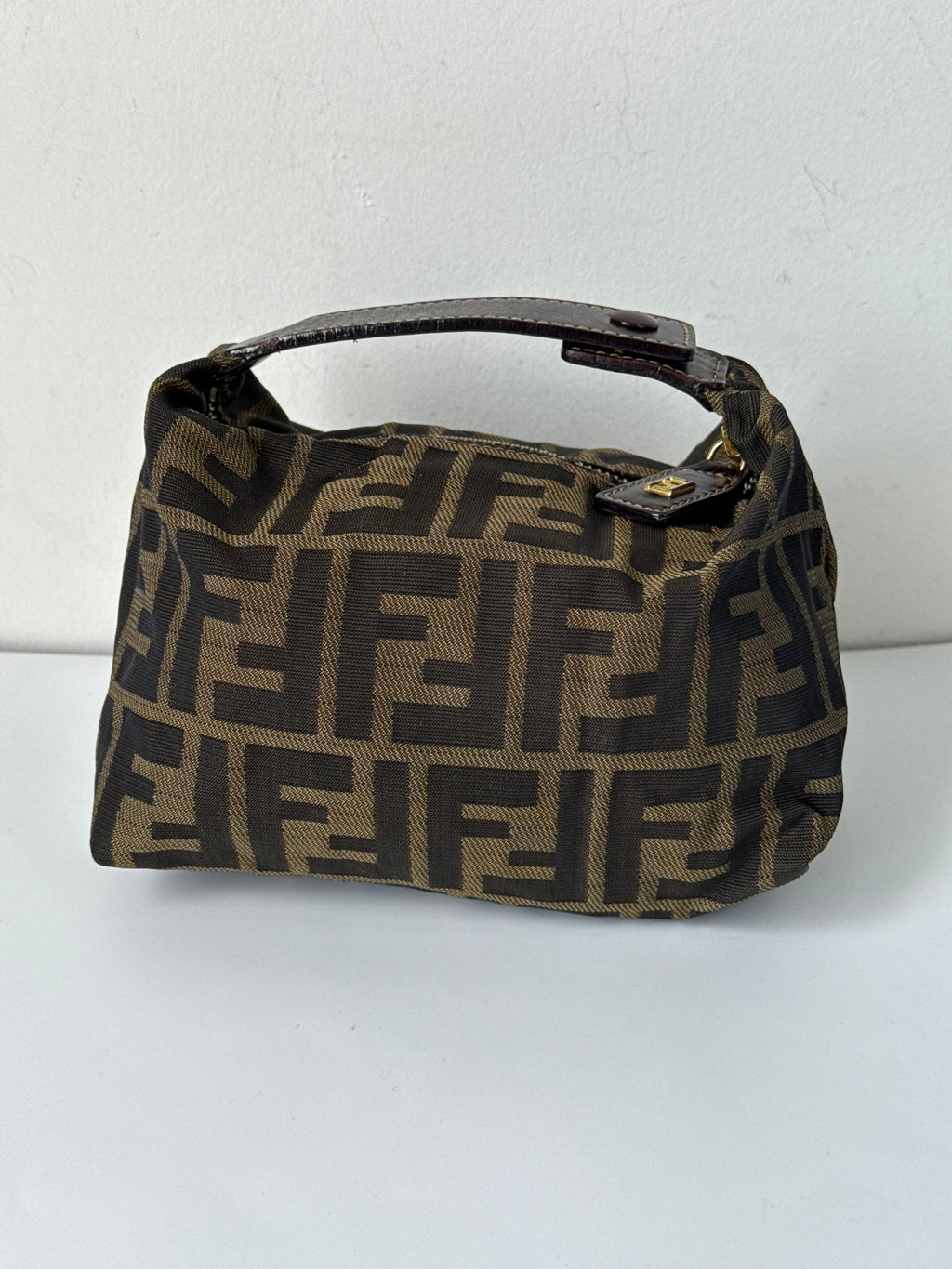 Vintage Fendi Zucca Mini Baguette Bag Brown and Black Canvas Fendi Handbag 00s Y2K