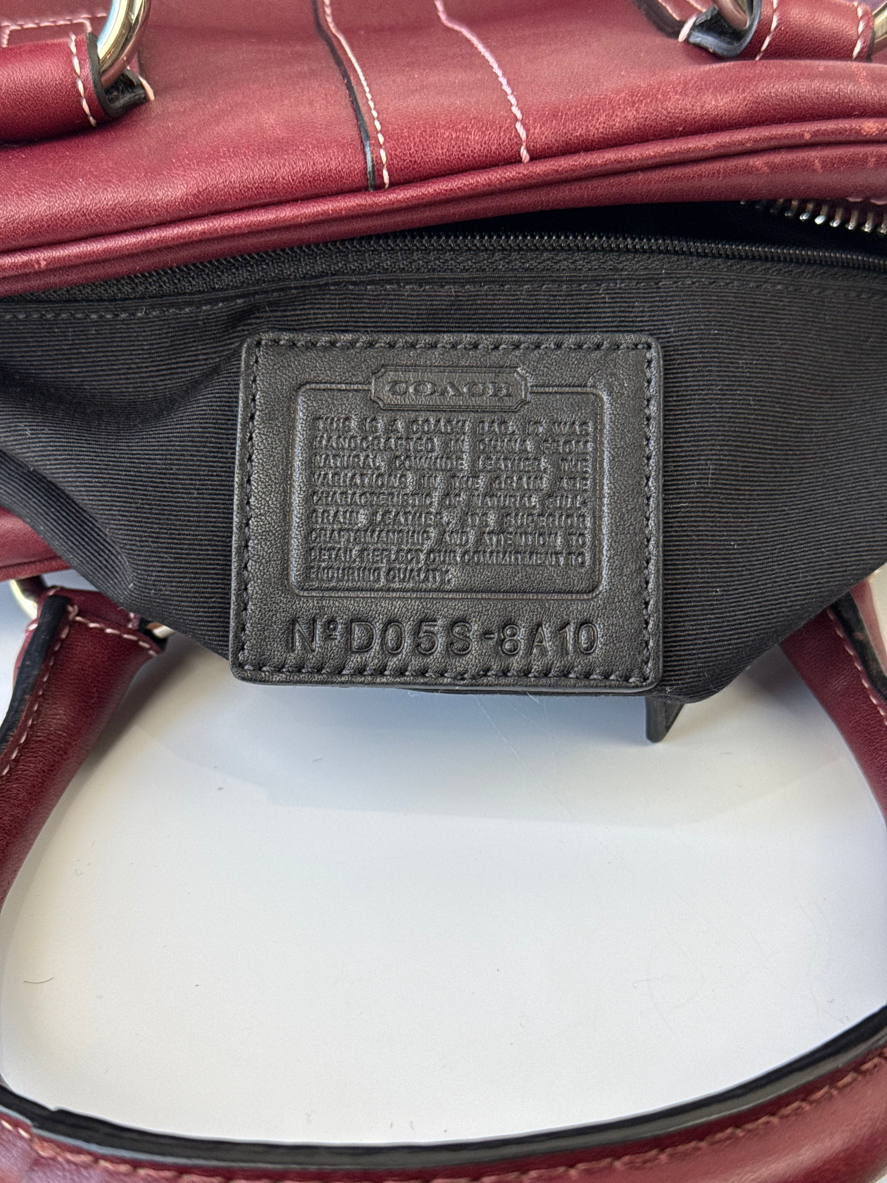 Vintage Coach Soho Mini Boston Bag Burgundy Bordeaux Leather Handbag 00s Y2K