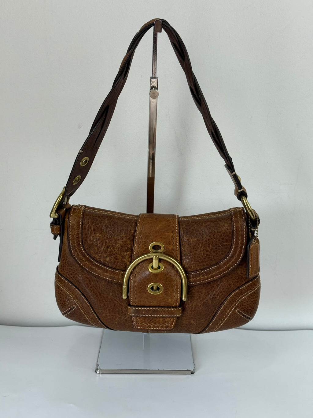 Vintage Coach Brown Soho Shoulder Bag Coach Calf Leather Handbag 00s Y2K