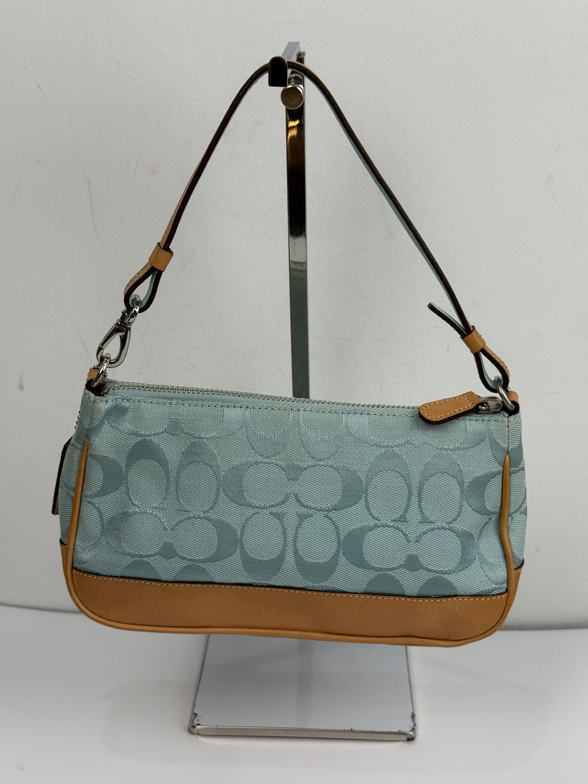 Vintage Coach Demi Bag Signature Blue Small Handbag 00s Y2K