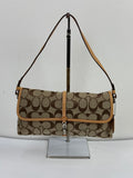 Vintage Coach Demi Clip Bag Brown Tan Signature Canvas Shoulder Bag Y2K