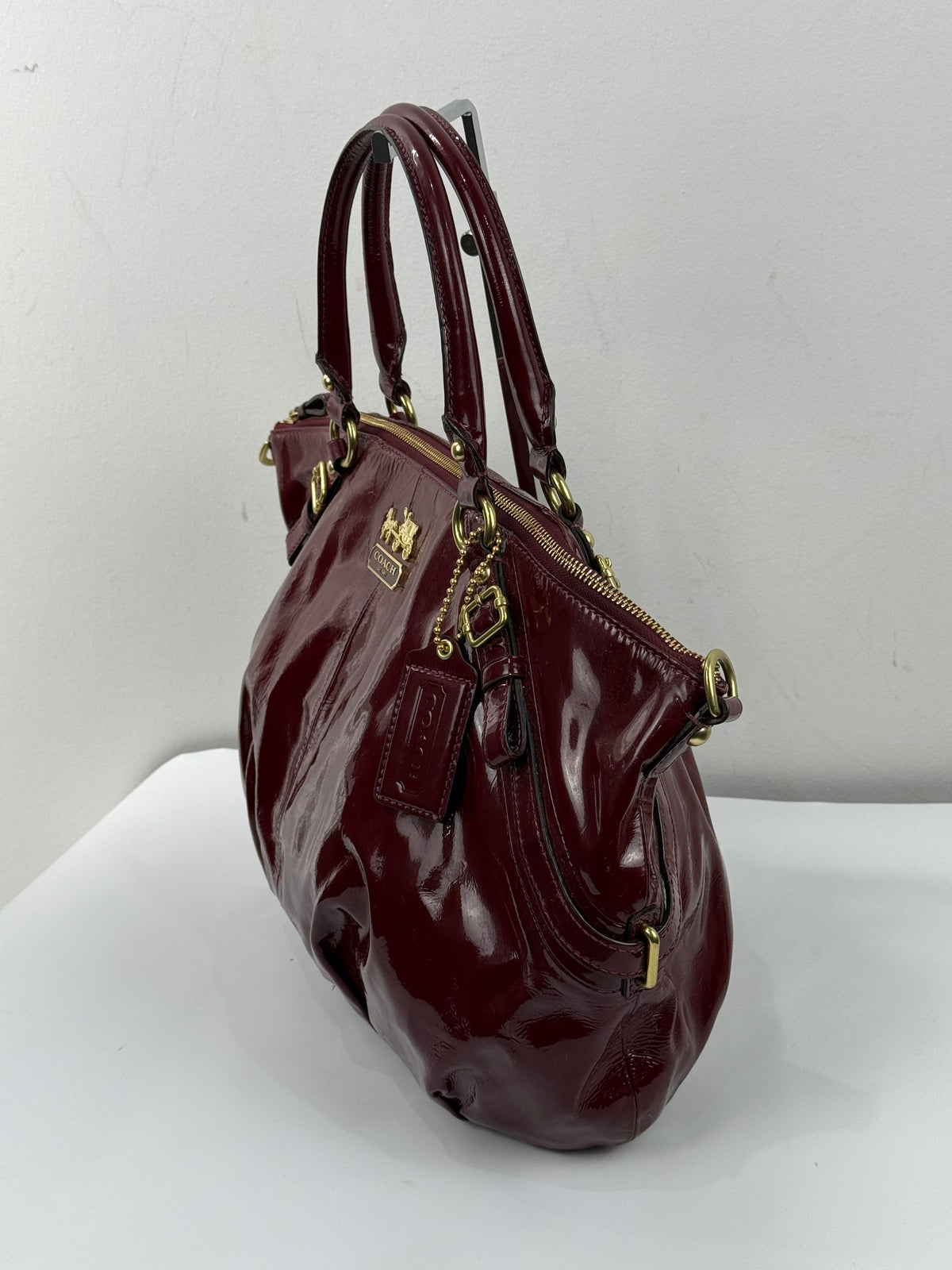 Vintage Coach Madison Red Patent Leather Bag Coach Leather Handbag 00s Y2K